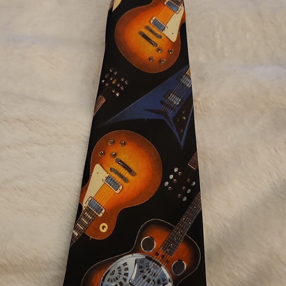 RALPH MARLIN 1995 Guitar II Print Musician Tie - Picture 4 of 8
